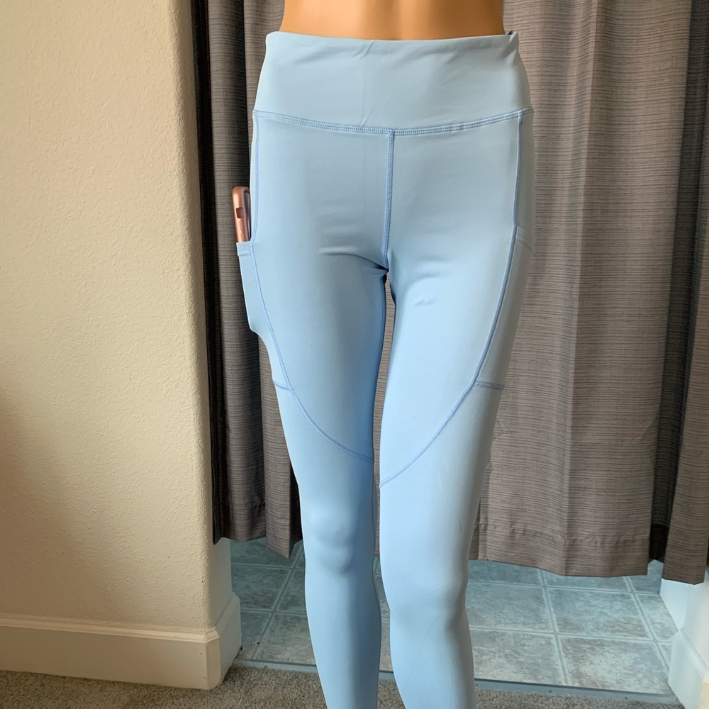 High waisted Sky blue pocket leggings